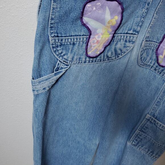 Vintage KEY Waist 32 Disney Tinkerbell Tinker Peterpan Denim Jeam Overalls - Picture 11 of 12